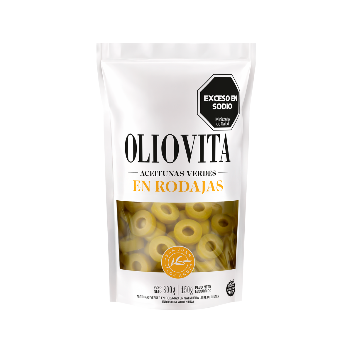 Aceitunas Oliovita en rodajas verdes sin gluten doypack 300gr x3