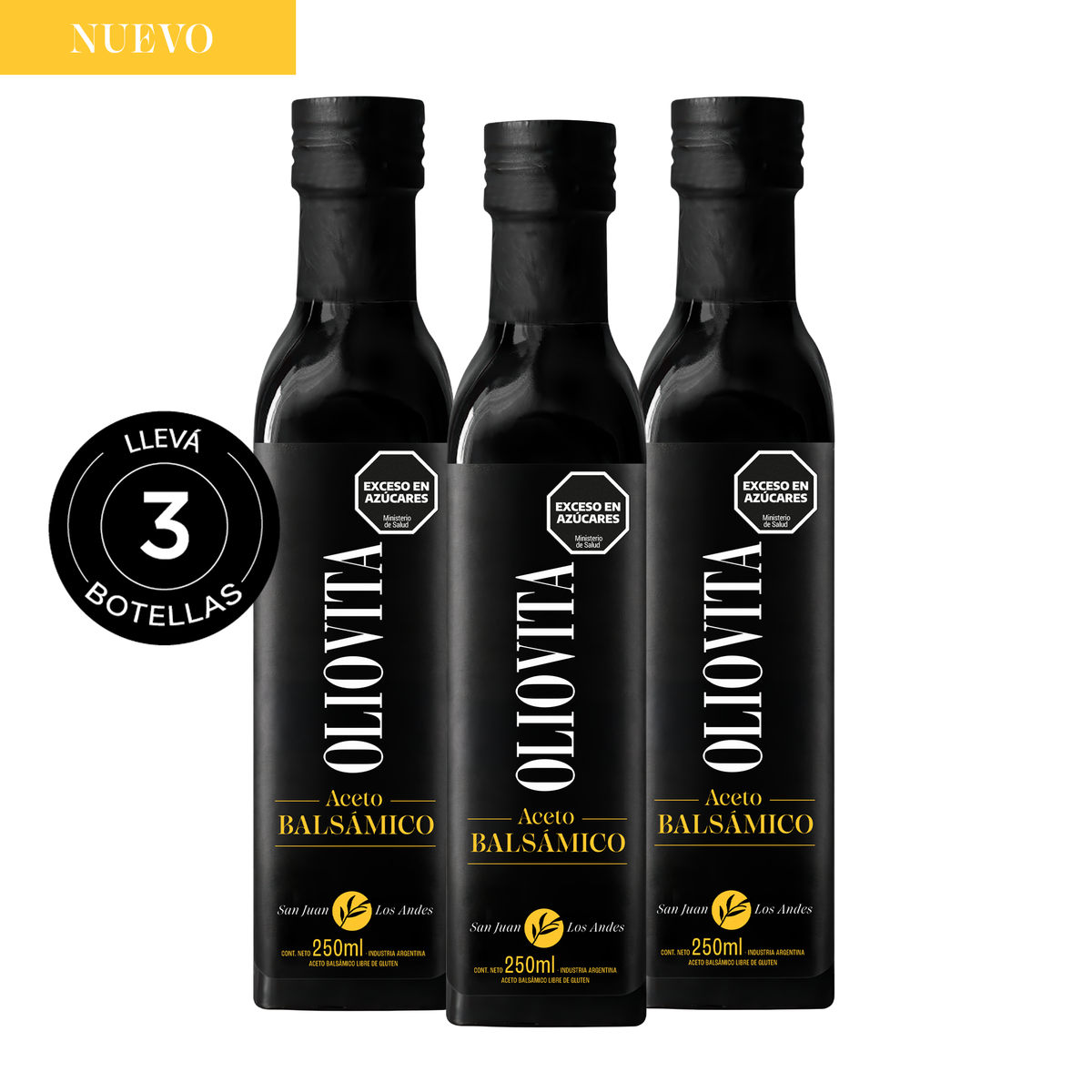 Oliovita Aceto Balsámico Sin Gluten x3u de 250ml Bt