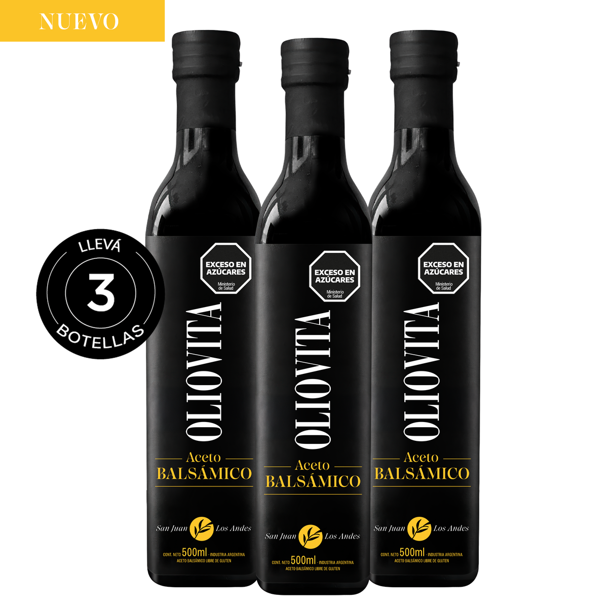 Oliovita Aceto Balsámico Sin Gluten x3u de 500 ml Bt