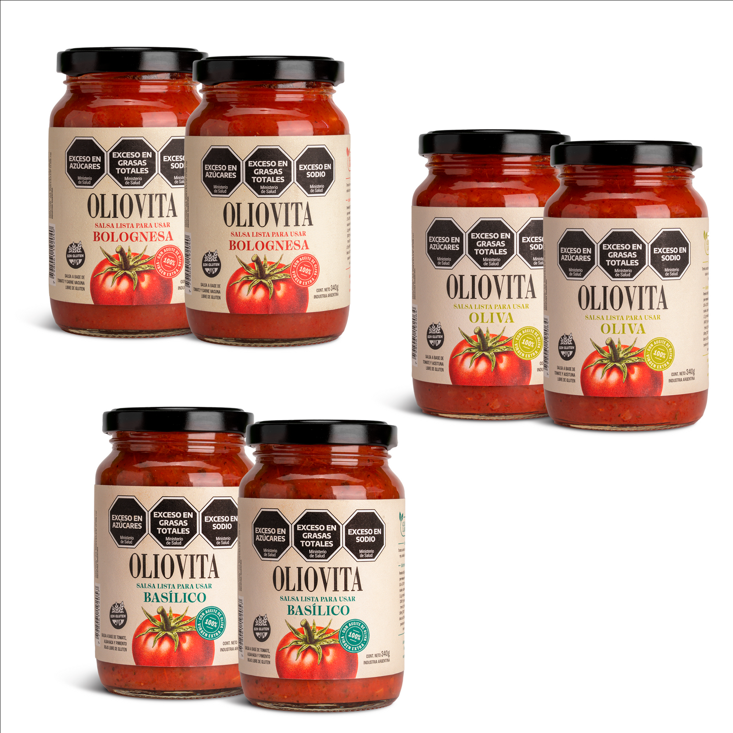 Oliovita Salsas de tomate-Combo x6