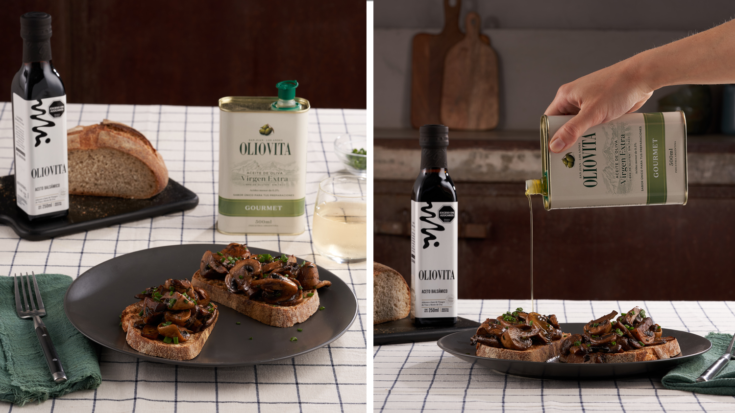 Bruschetta de Hongos en simples pasos con aceite de oliva