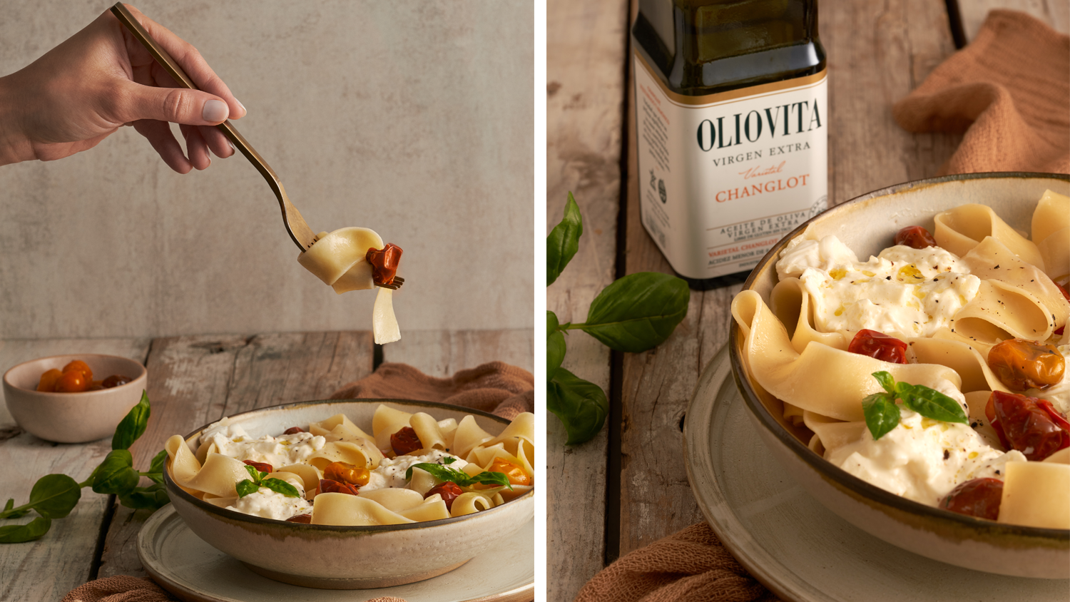 Receta de Cintas Caprese con Aceite de Oliva - Oliovita