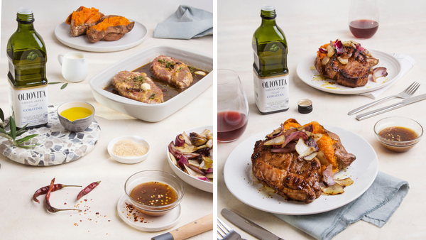 Bondiola con toffee y boniatos