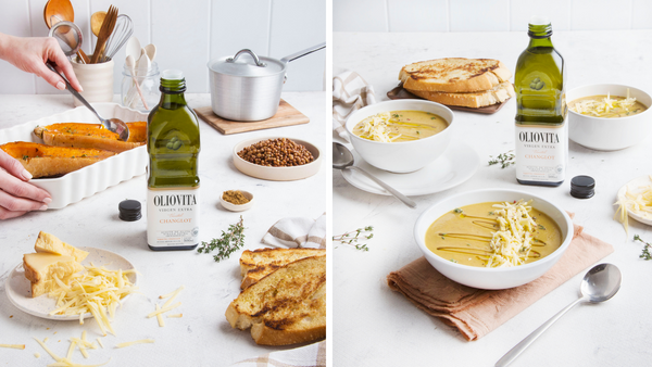 Sopa de calabaza y lentejas