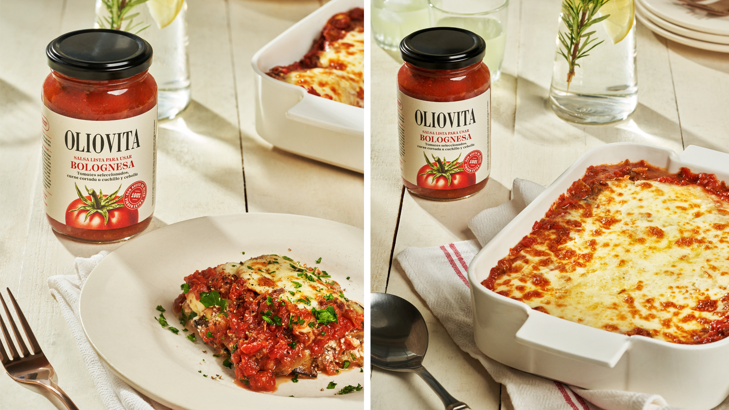 Lasagna de berenjena con Salsa de Tomate Bolognesa