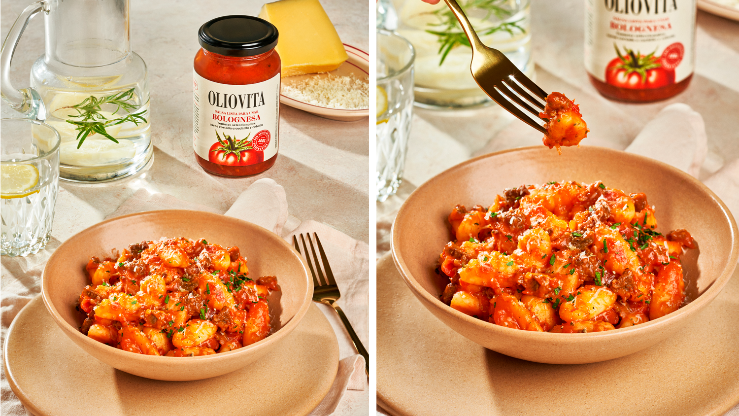 Receta de Ñoquis con Salsa de Tomate Bolognesa
