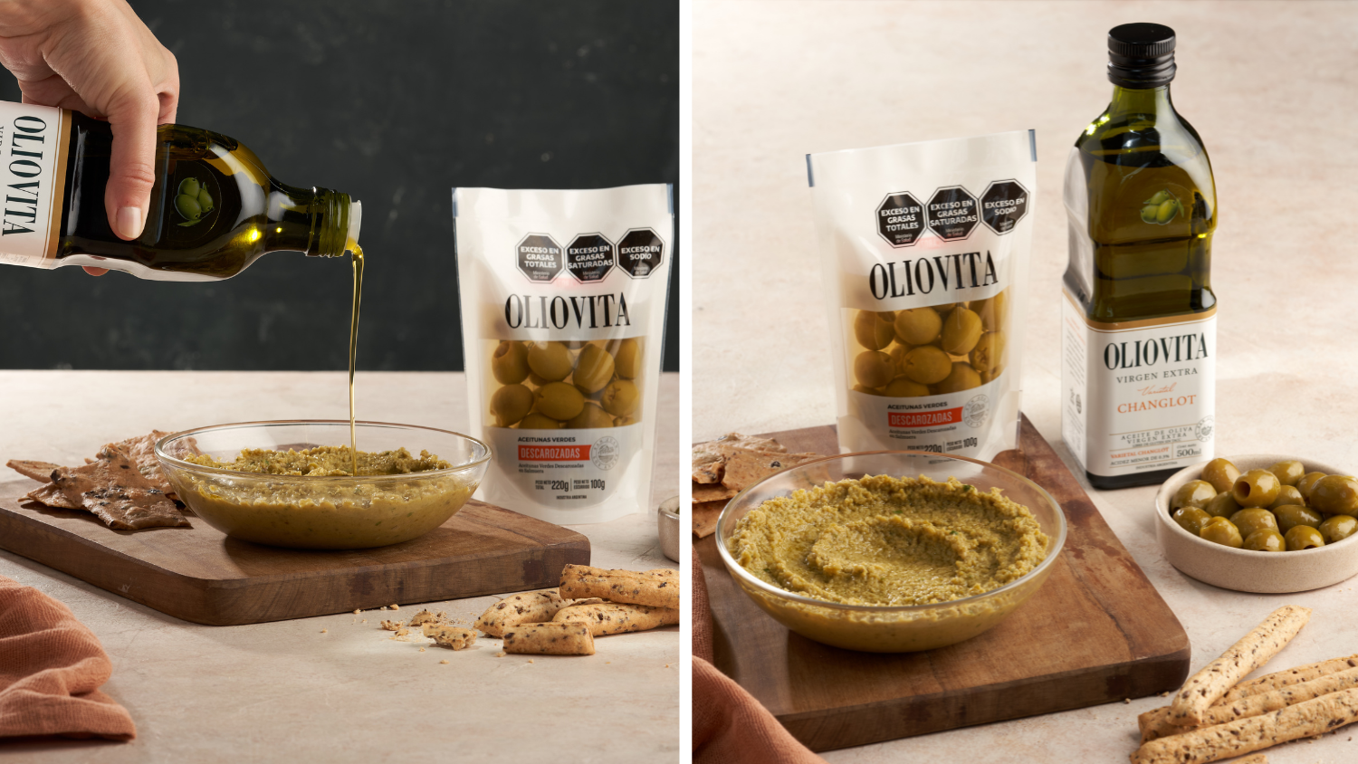 Receta de pasta de aceitunas casera con aceite de oliva