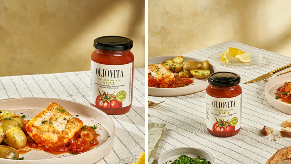 Receta de Pescado con Salsa de Tomate Oliva y papines