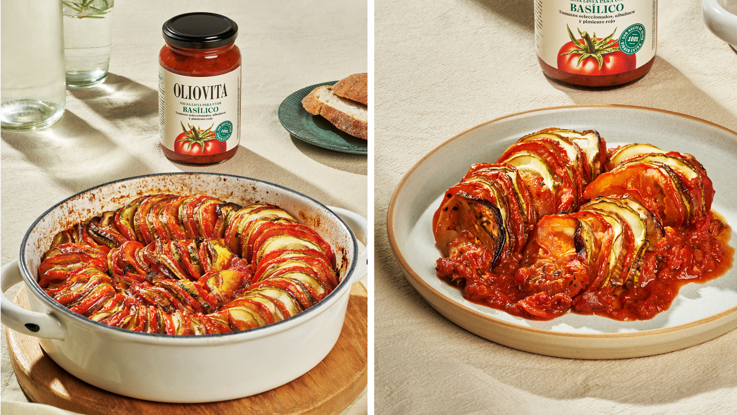 Receta de Ratatouille con Salsa de Tomate Basílico