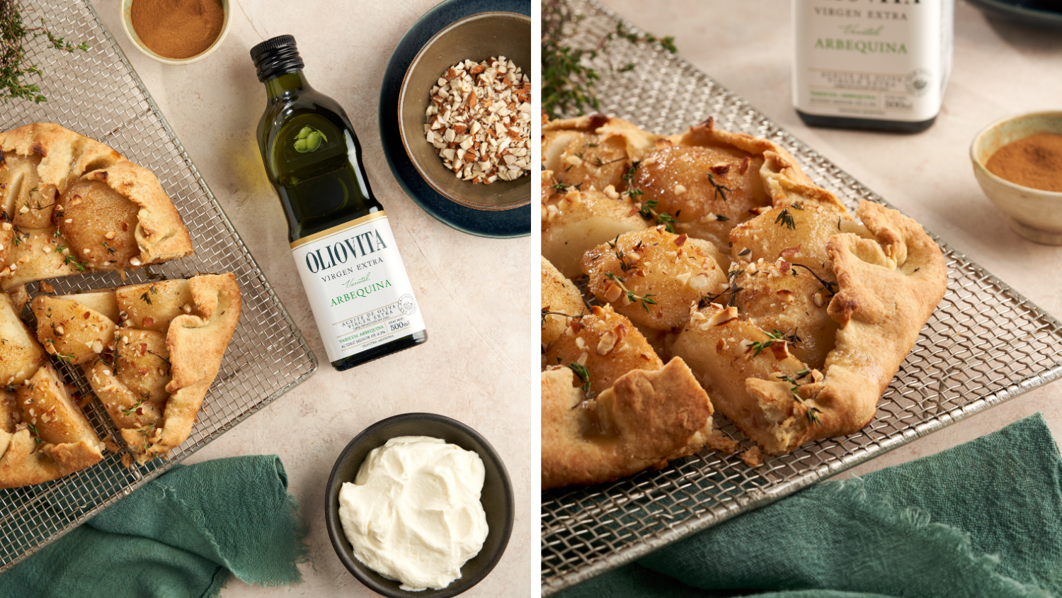 Receta de tarta de peras casera con aceite de oliva Arbequina