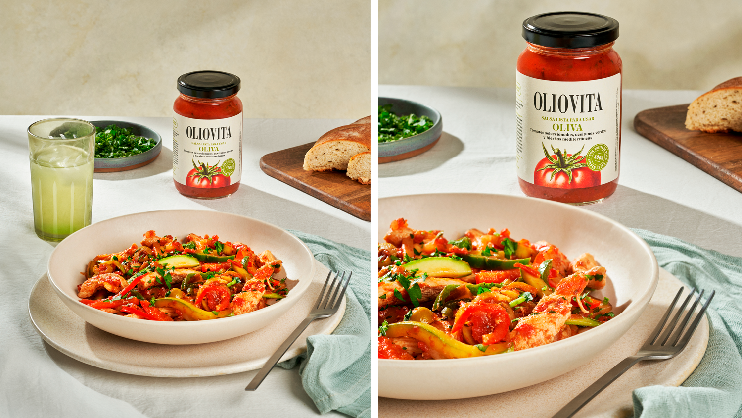 Receta de Wok de pollo con Salsas de Tomate Oliva