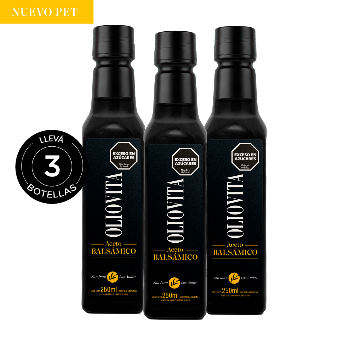 Oliovita Aceto Balsámico Sin Gluten x3u de 250ml Pet