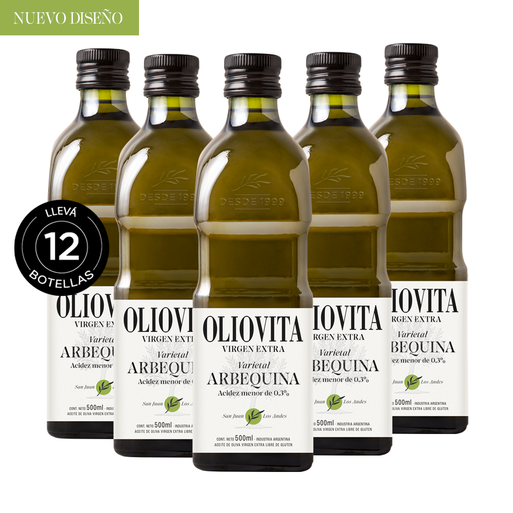 Aceite de Oliva Virgen Extra - Oliovita Varietal Arbequina 12 unidades x 500ml