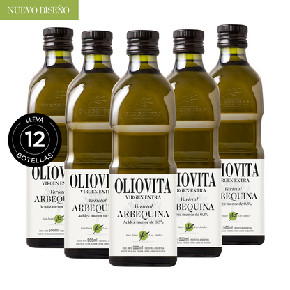 Aceite de Oliva Virgen Extra - Oliovita Varietal Arbequina 12 unidades x 500ml