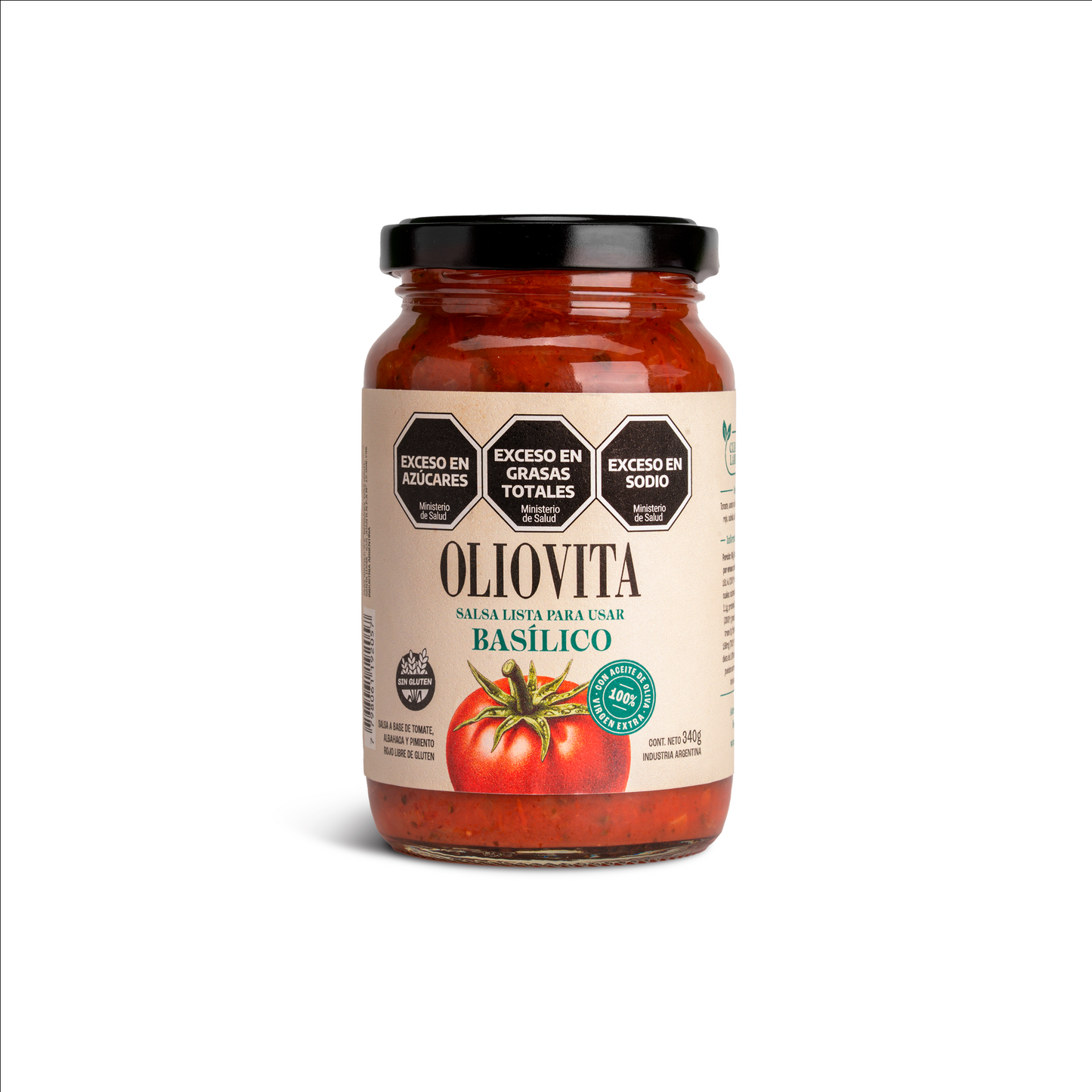 Oliovita Salsa de tomate Basilico 12 unidades x 340gr