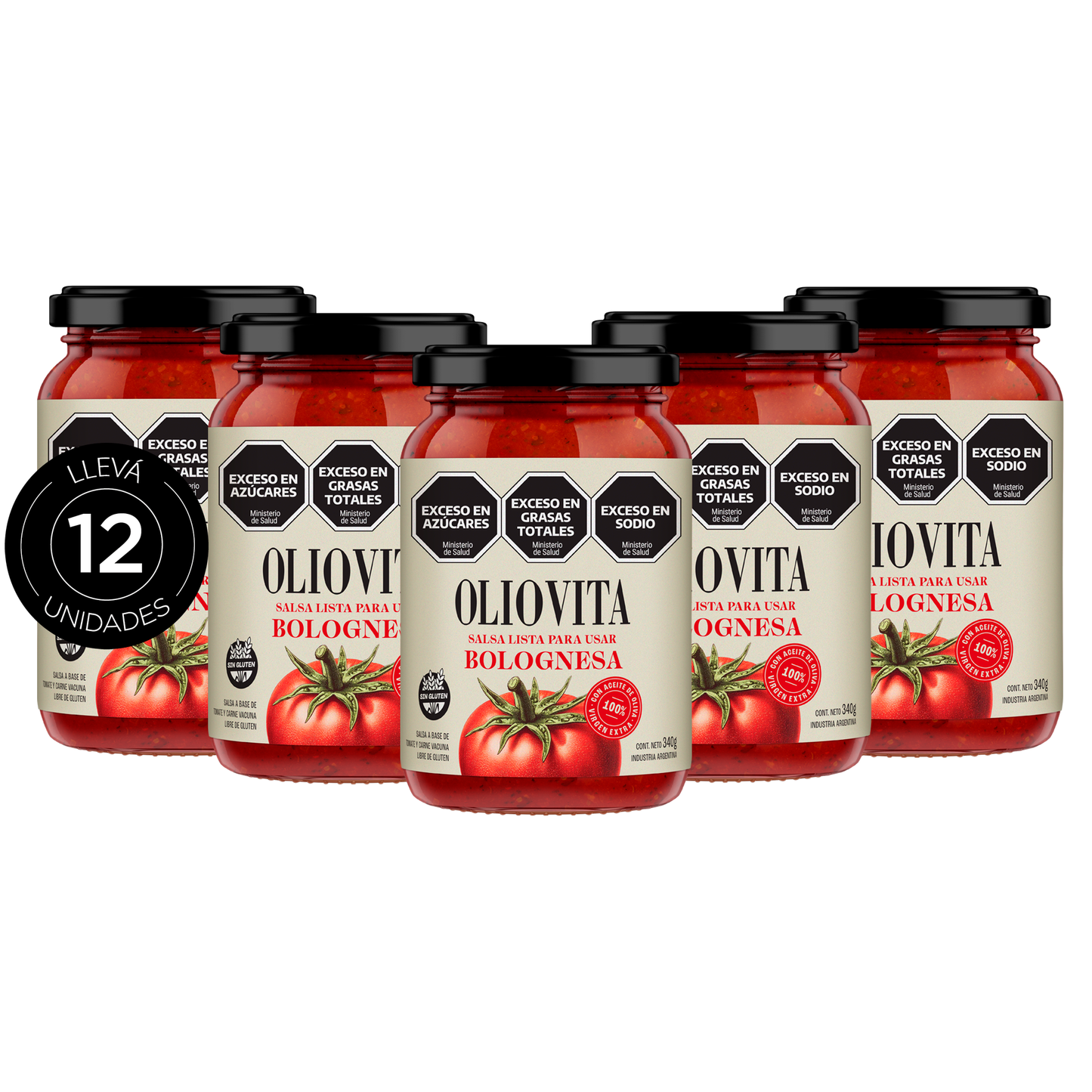 Oliovita Salsa de tomate Bolognesa 12 unidades x 340gr