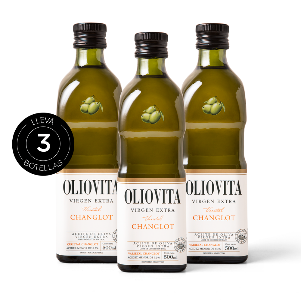 Aceite de Oliva Virgen Extra - Oliovita Varietal Changlot 3 unidades x 500ml