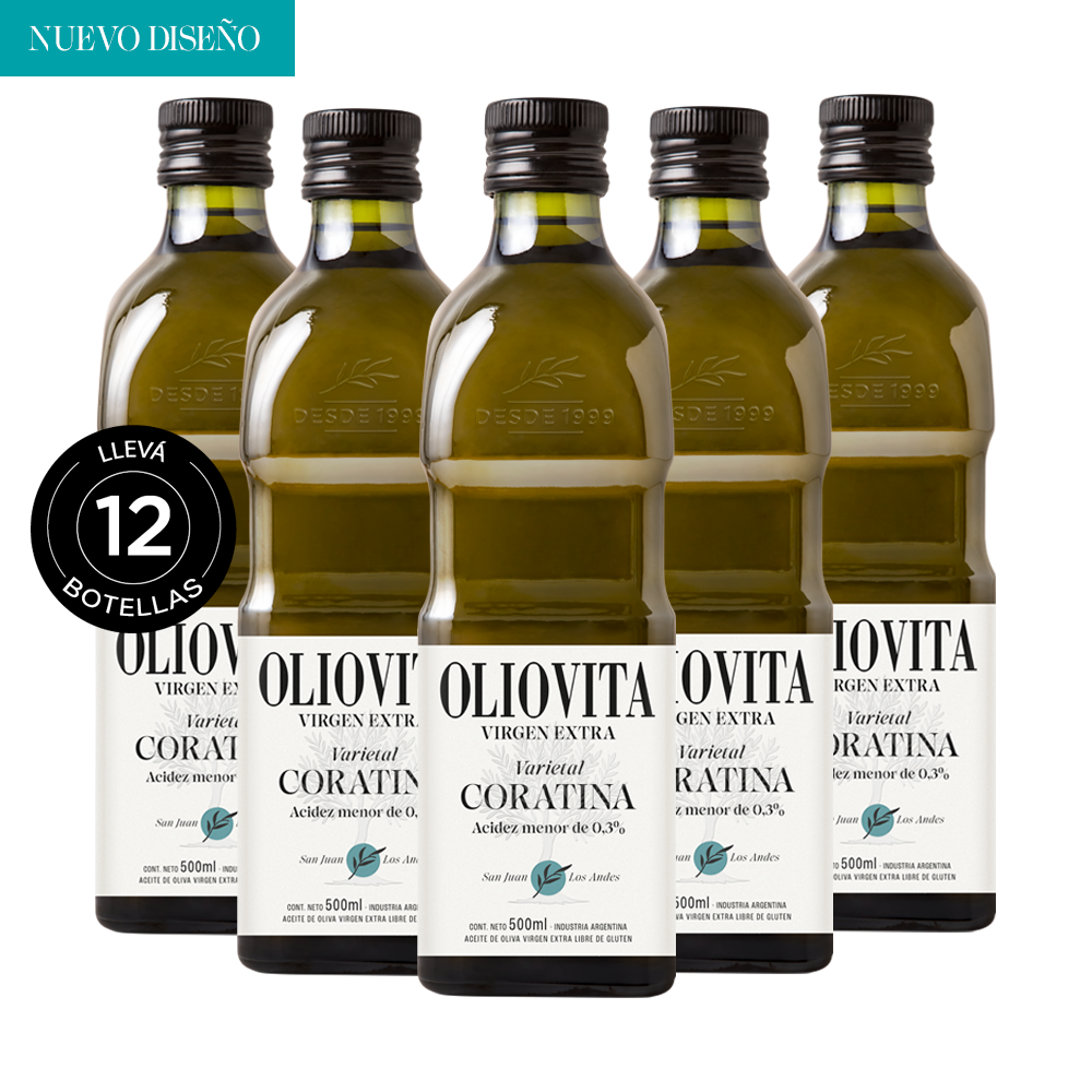 Aceite de Oliva Virgen Extra - Oliovita Varietal Coratina 12 unidades x 500ml