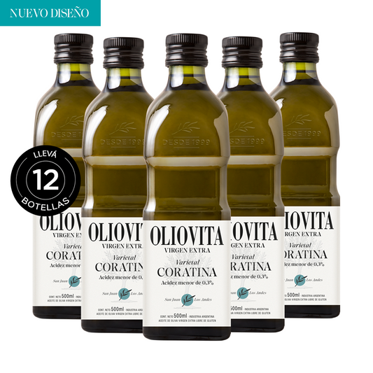 Aceite de Oliva Virgen Extra - Oliovita Varietal Coratina 12 unidades x 500ml