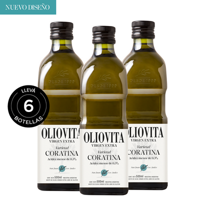 Aceite de Oliva Virgen Extra - Oliovita Varietal Coratina 6 unidades x 500ml