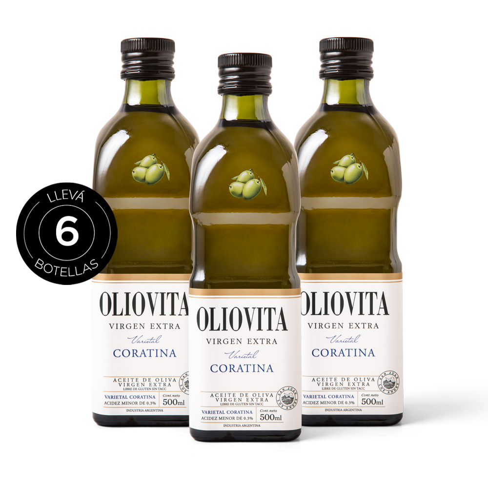 Aceite de Oliva Virgen Extra - Oliovita Varietal Coratina 6 unidades x 500ml