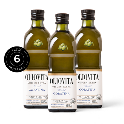 Aceite de Oliva Virgen Extra - Oliovita Varietal Coratina 6 unidades x 500ml