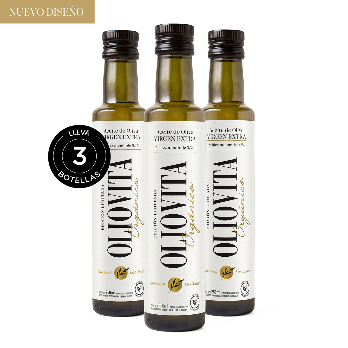 Aceite de Oliva Virgen Extra - Oliovita Orgánico 3 unidades x 250ml
