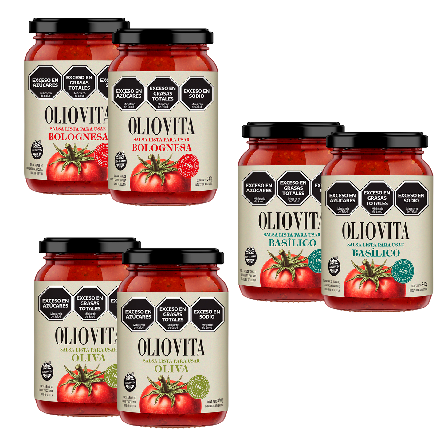 Oliovita Salsas de tomate-Combo x6